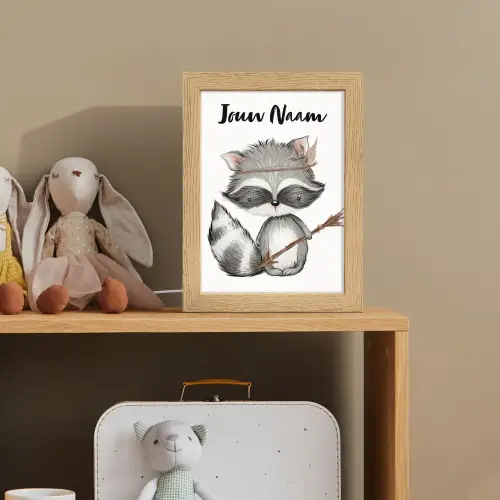Wasbeer - Dier - Bosdieren Light Box met kabel (Kinderlampje) klein -sfeer2_kind