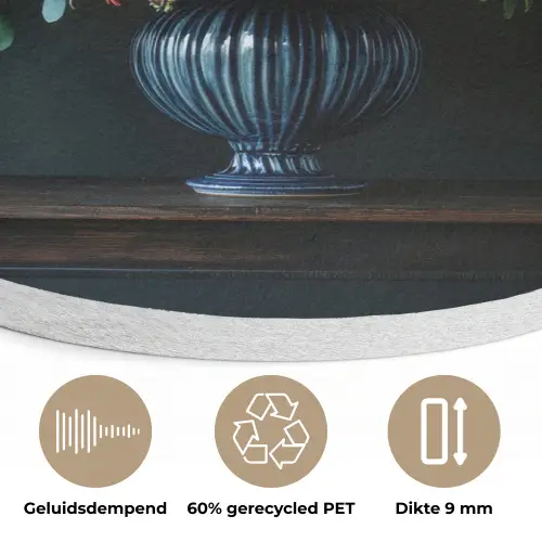Groot - Bloemen - Vaas - Boeket Akoestische PET Vilt - Rond klein -closeup_NL