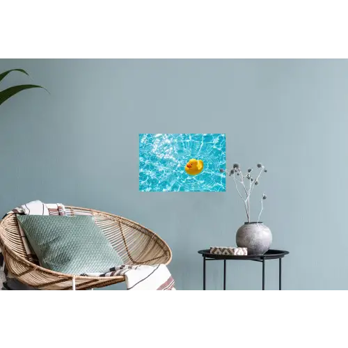Badeend - Dobberen - Blauw Muursticker klein -plant