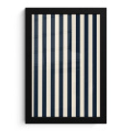 Verticale strepen - Blauw - Crème fotolijst zwart zonder passe partout klein 224 -3d