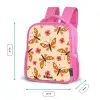 Oranje vlinders en roze bloemen op beige achtergrond Kinderrugzak - Roze middel -productfoto_formaten