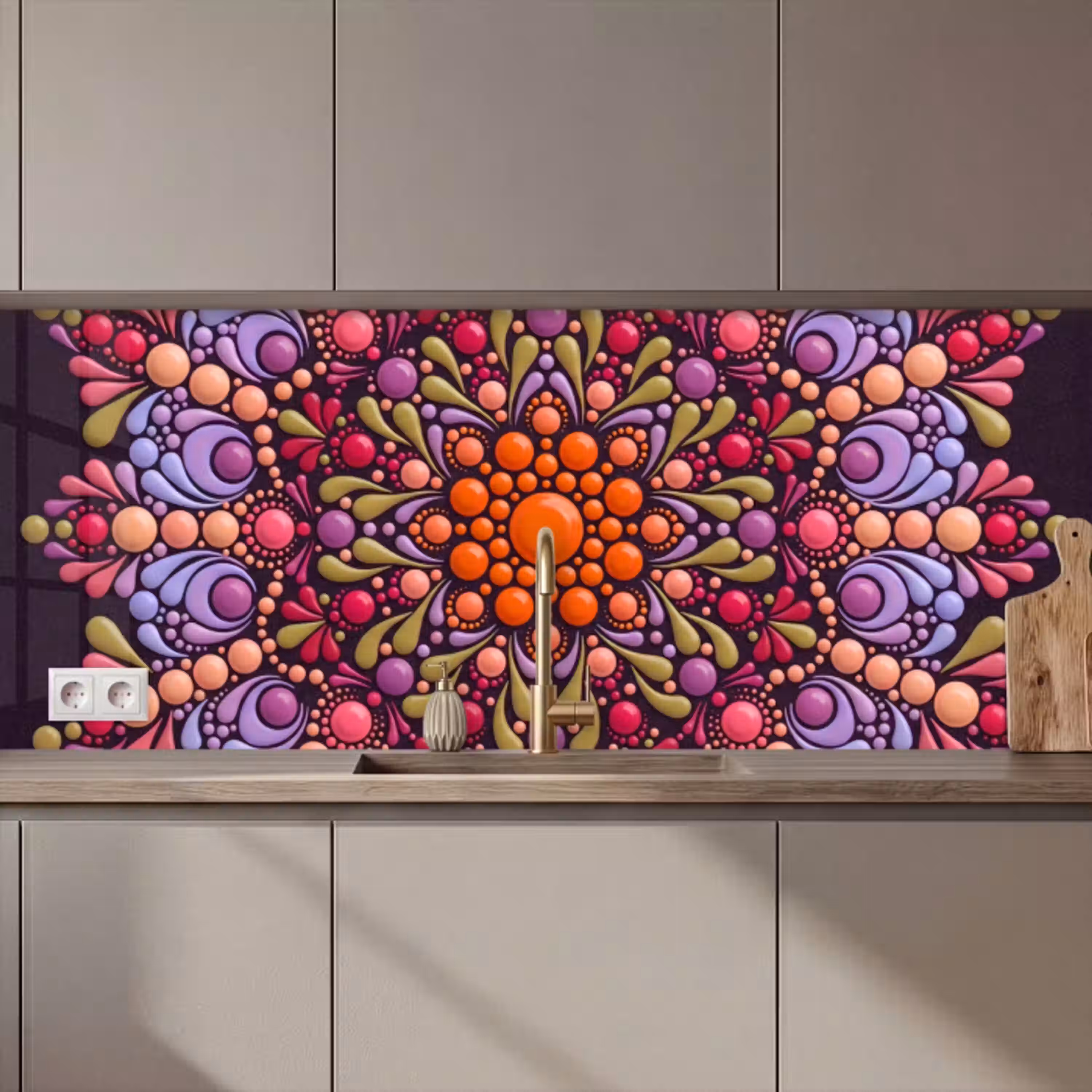 Patroon - Stippen - Abstract - Modern - Kleurrijk keuken achterwand 2 middel zz_3dshopping