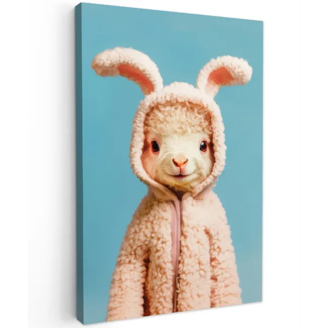 Lammetje - Paashaas - Kostuum Tuinposter op houten frame 2 cm dik middel -3d