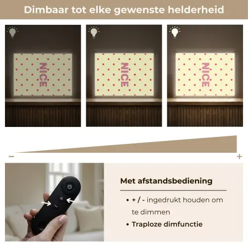 Nice - Stippen - Roze - Geel Light Box met batterij (Wandlamp) middel -USP_dimbaarNL
