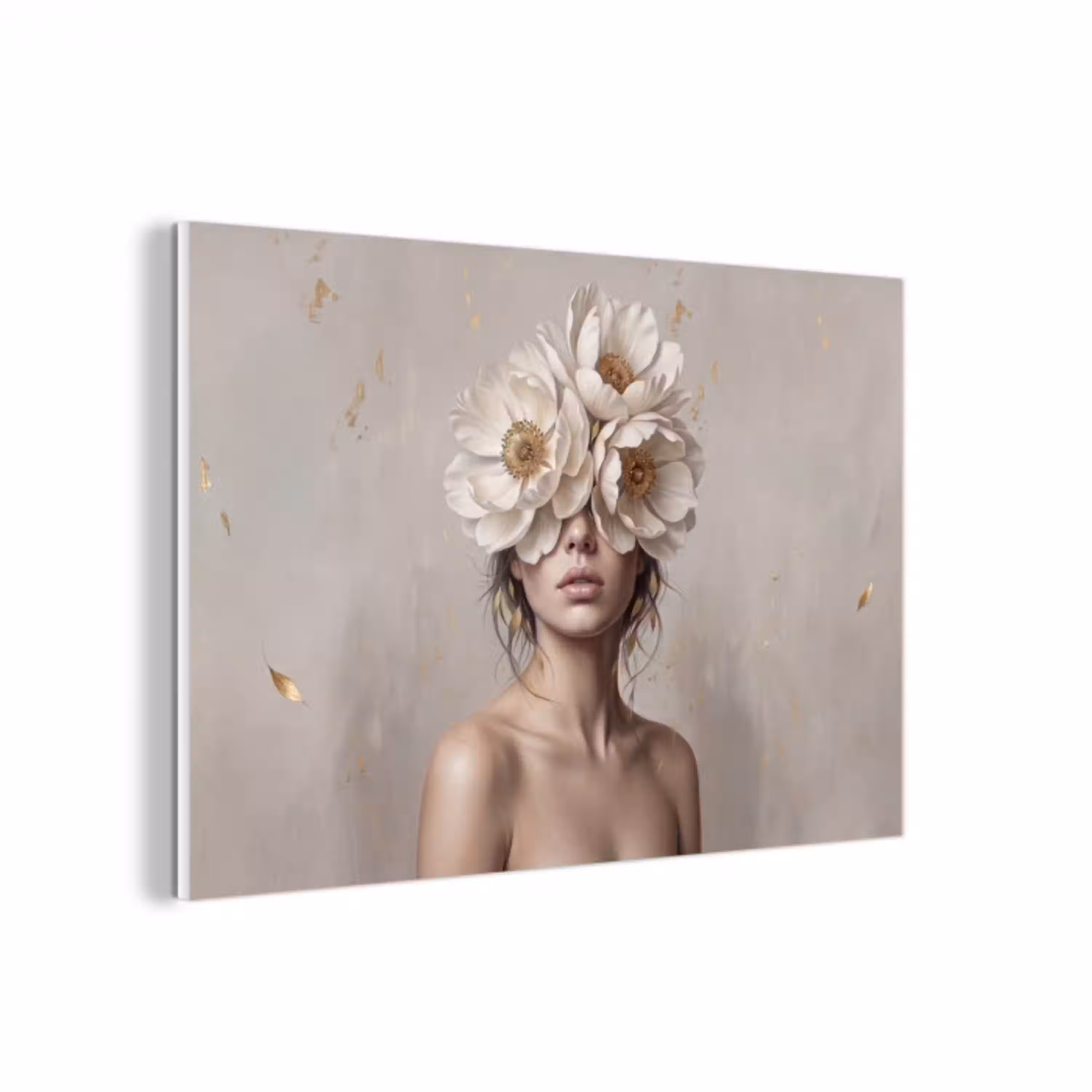 Vrouw - Pioenroos - Wit forex 5mm xxl -3d