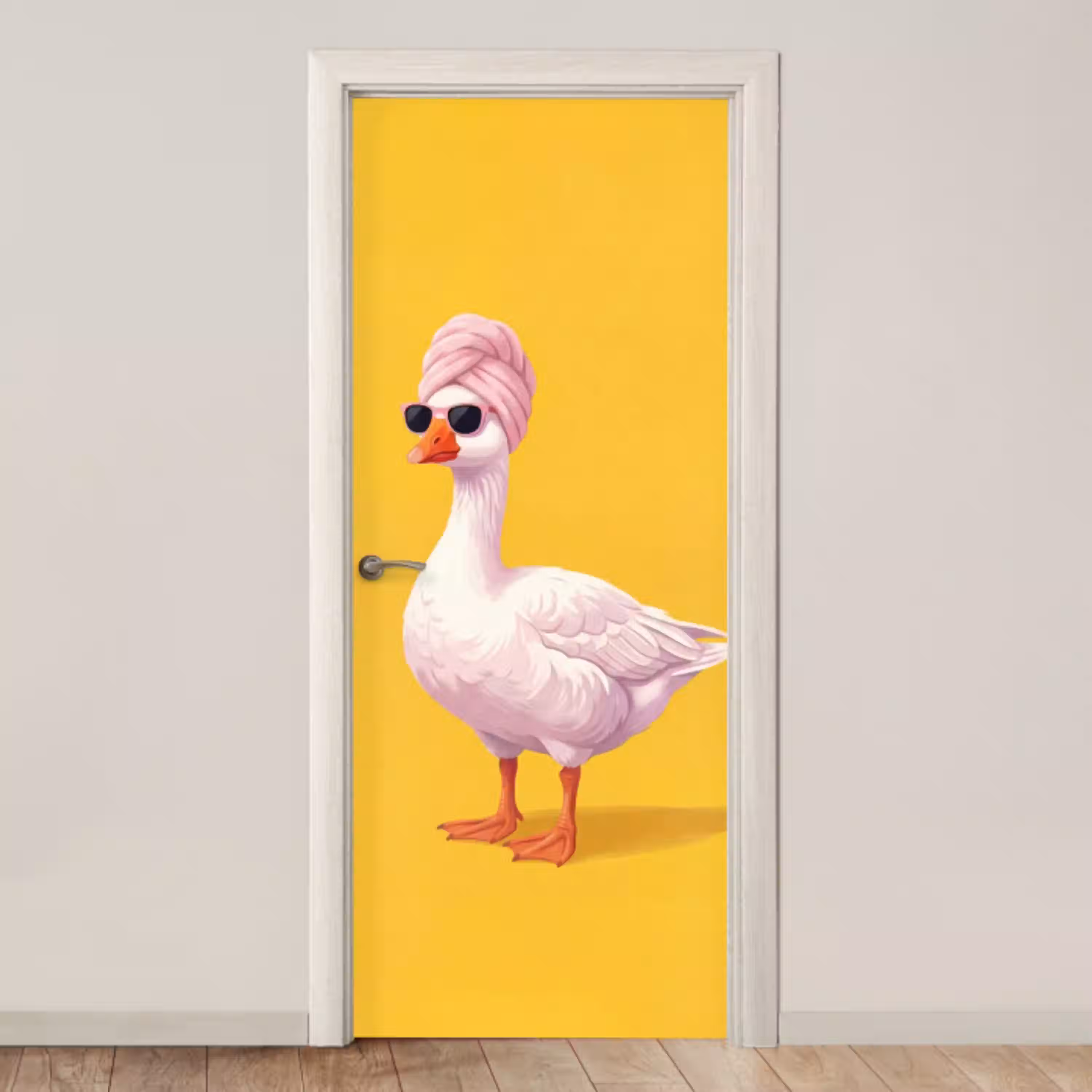 Eend - Zonnebril - Geel deurposter klein -3d_beige