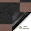 Schaakbord print - Bruin - Zwart - Blokjes Deurmat klein -antislip_NL