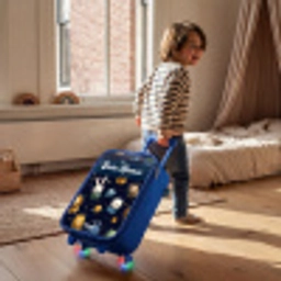 Dieren - Astronaut - Planeten - Sterren Kinderkoffer - Blauw klein -sfeer1