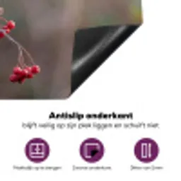 Roodborst - Tak - Bessen - Natuur Inductie beschermer vinyl 3mm klein -zzzzzzz-cc-onderkant