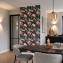 Bloemen - Schilderachtig - Patroon - Roze Behang Vinyl klein 1060 -sfeer3