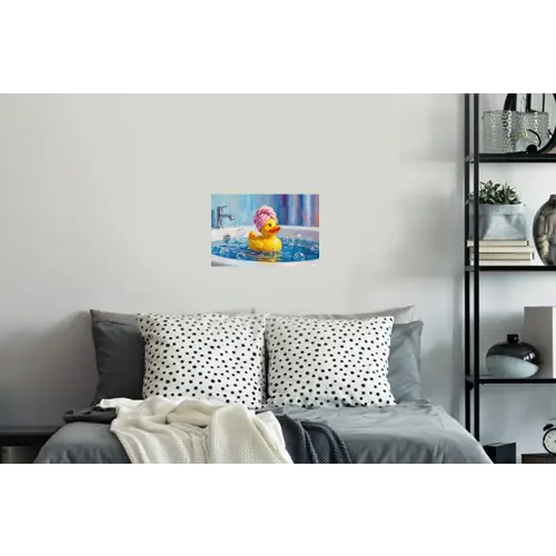 Creatief - Badeend - Kleurrijk Muursticker klein -slaapkamer