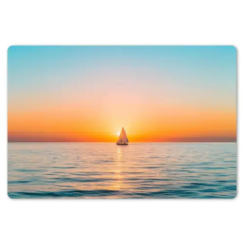 Zee - Zeilboot - Zonsondergang Placemat vinyl groot -zzsfeer1_Kitchenyeah-website