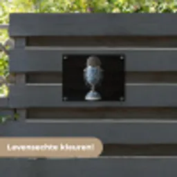 Microfoon - Delfts blauw - Muziek tuinposter los doek klein -sfeer3