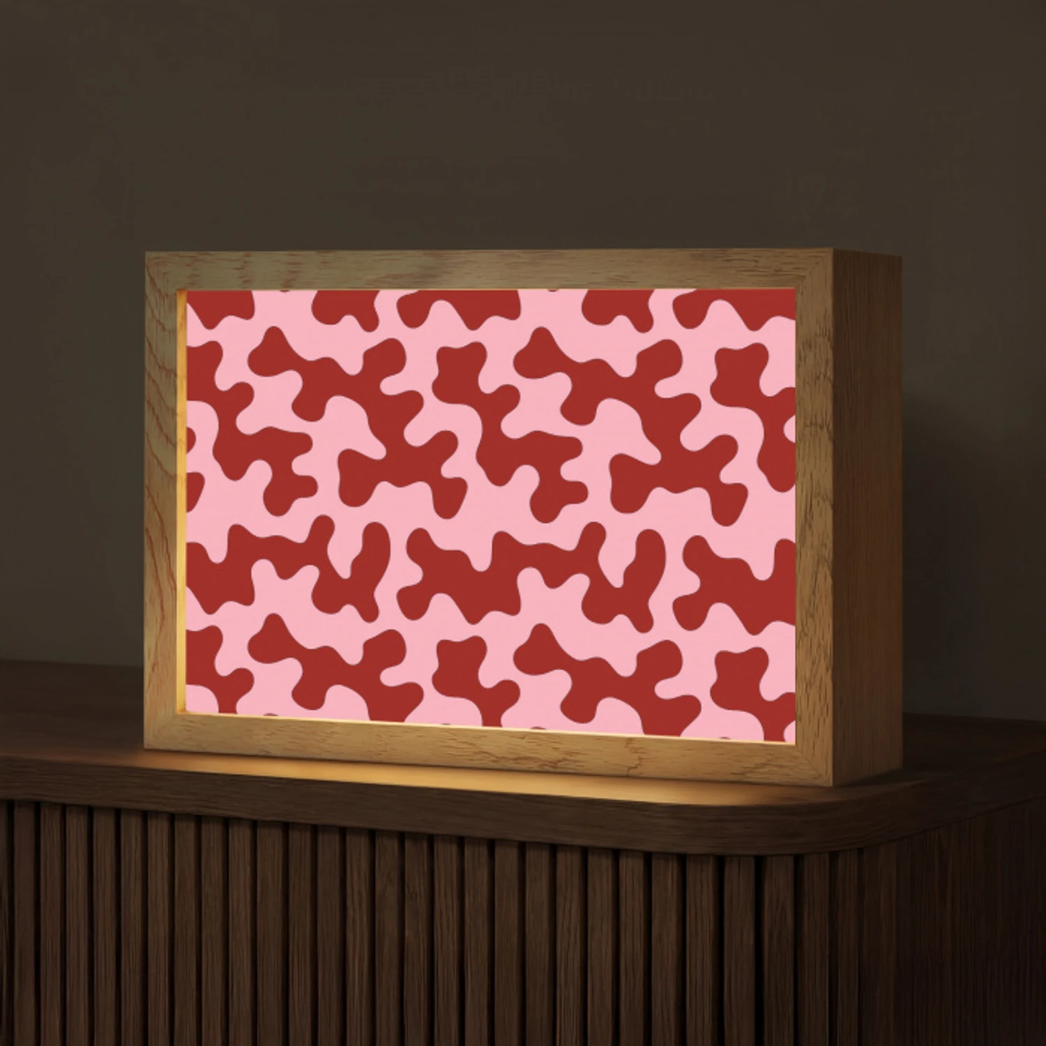 Modern - Abstract - Rood Light Box met kabel (Tafellamp) klein 924 -z3d_website