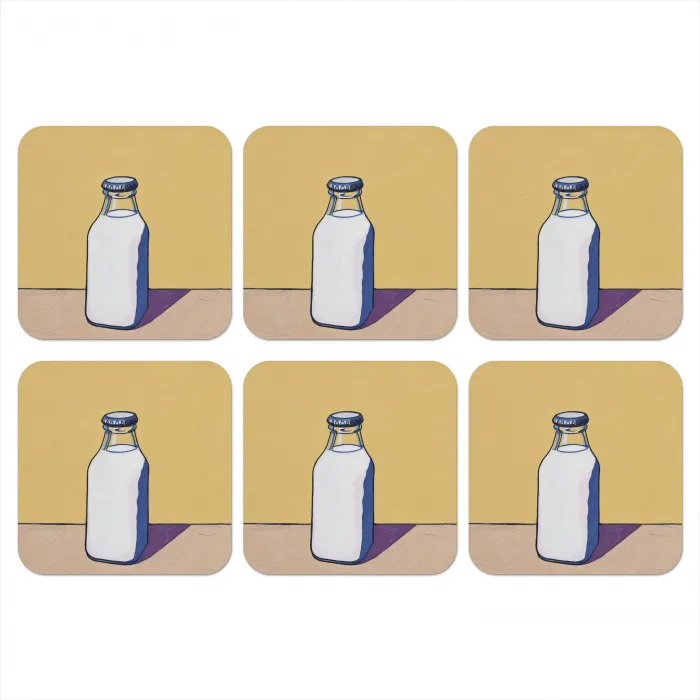Glazen - Fles - Illustratie - Melk onderzetter kurk middel -3d