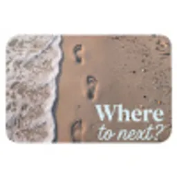 Where to next - Strand - Voetstappen Badmat klein -3d
