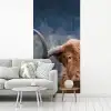Schotse Hooglander - Koeienkop - Landschap - Natuur - Koe fotobehang vinyl groot -woonkamer