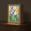 Mozaïek - Veld - Tulpen - Kleurrijk Light Box met kabel (Tafellamp) klein -z3d_website