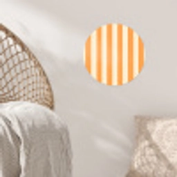 Strepen - Patroon - Oranje Wandcirkel behangsticker klein 186 -sfeer4