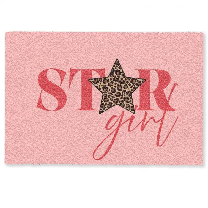 Star girl - Roze - Panter - Ster Deurmat klein -zkaufland3d