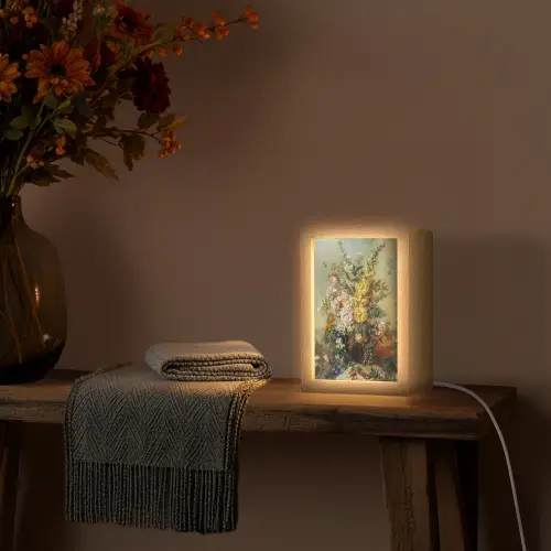 Grote vaas met bloemen - Josep Mirabent - Oude meesters Light Box met kabel (Wandlamp) klein -sfeer4