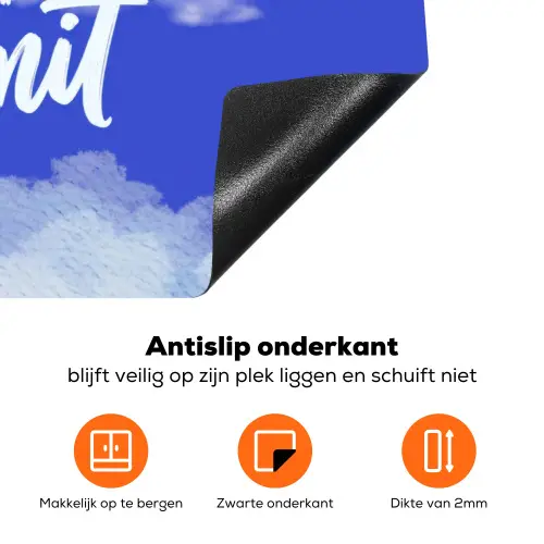 Sky is not the limit - Blauwe lucht - Wolken Inductie beschermer vinyl 3mm klein -zzzzzzz-td-onderkant