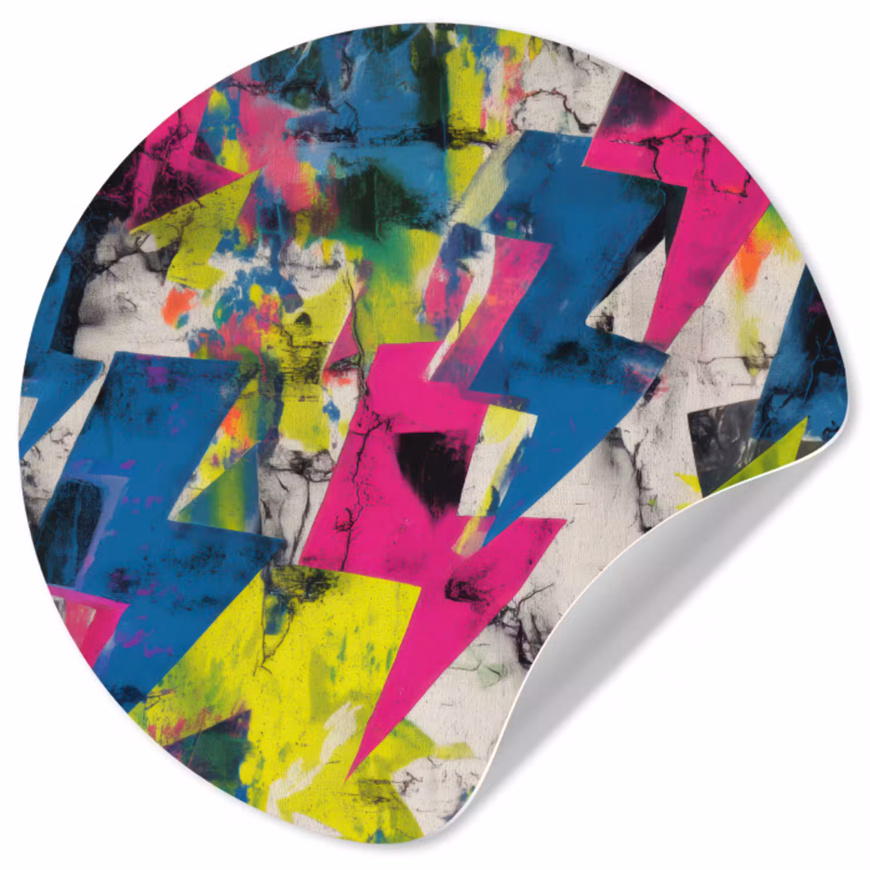 Bliksemschichten - Patroon - Marmer - Kleuren Wandcirkel behangsticker klein -3d