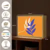 Takken - Bladeren - Minimalistisch - Blauw Light Box met batterij (Wandlamp) middel -USP_websiteoverzichtNL