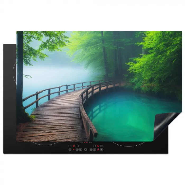 Brug - Water - Rivier - Bos Inductie beschermer vinyl 3mm klein -3d