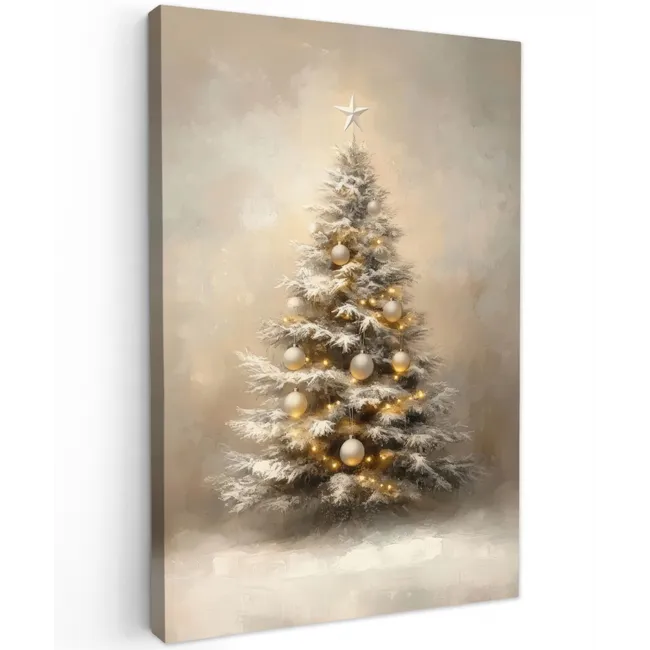 Kerst - kerstboom - Sneeuw - Art canvas 2cm klein -z3d