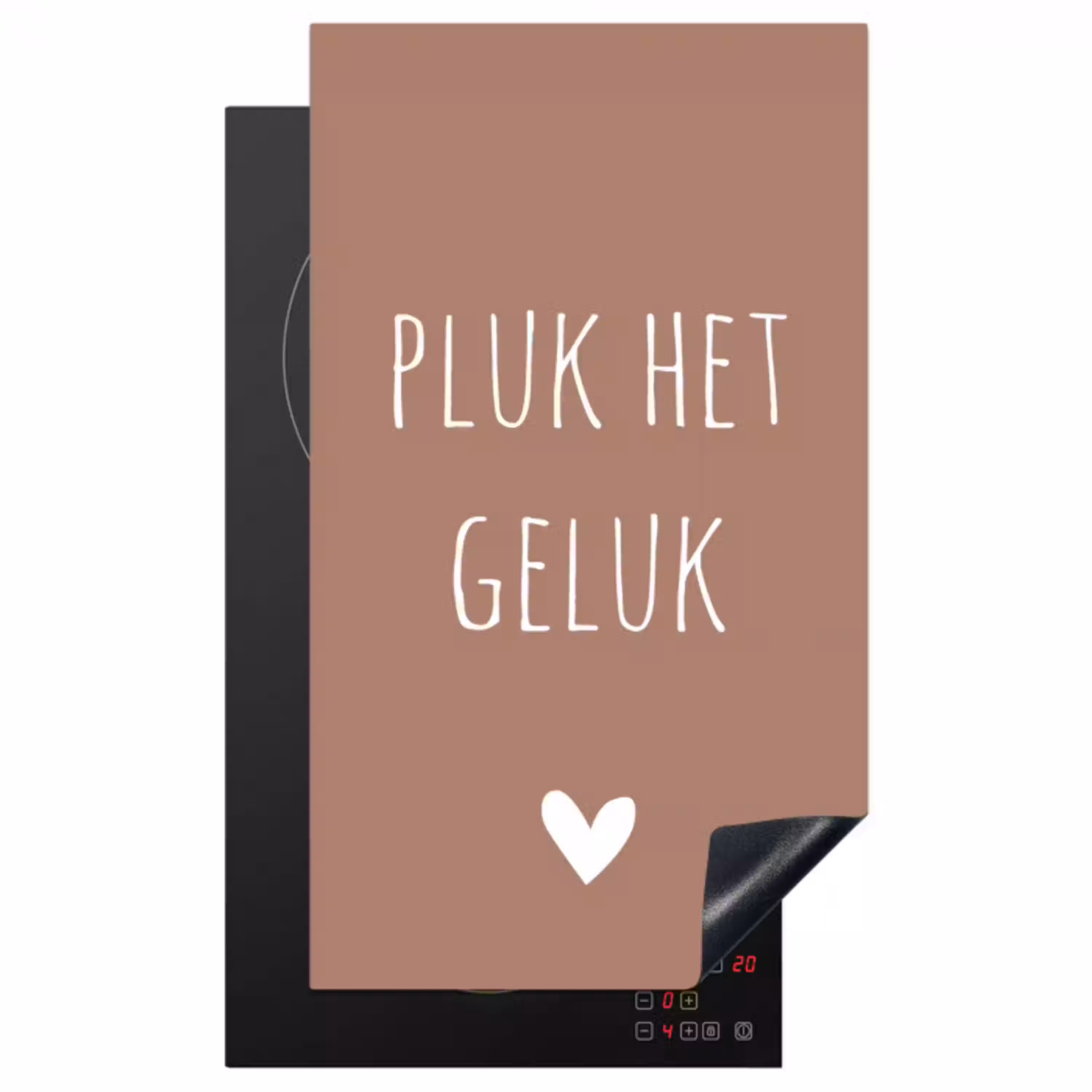 Pluk het geluk - Spreuken - Quotes Inductie beschermer vinyl 3mm middel -3d