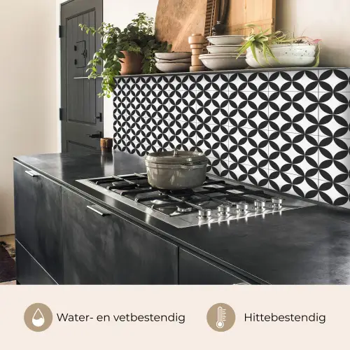 Cirkel - Patroon - Zwart - Wit keuken achterwand 2 middel 871 -usp_NL