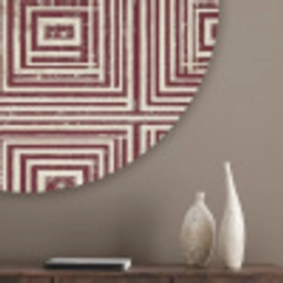 Geometrisch - Patroon - Rood Akoestische PET Vilt - Rond klein 838 -sfeer5_closeup
