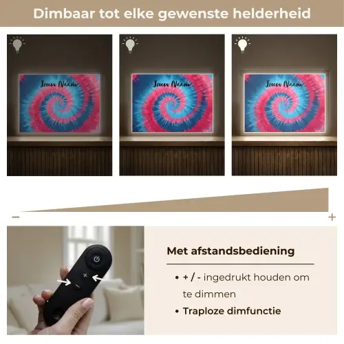 Spiraal - Roze - Blauw Light Box met batterij (Wandlamp kind) middel -USP_dimbaarNL