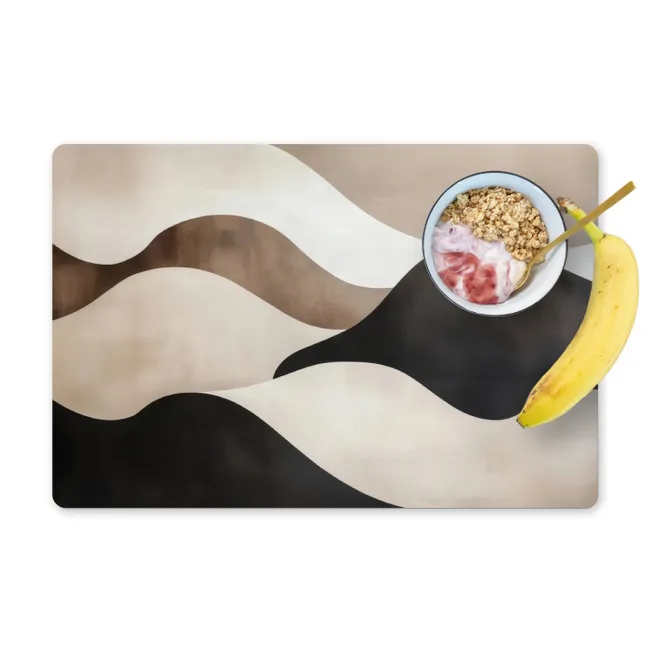 Placemat - 6 stuks - Golven - Abstract - Beige