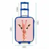 Giraffe - Wimpers - Minimalistisch - Roze Kinderkoffer - Blauw klein -productfoto_formaten