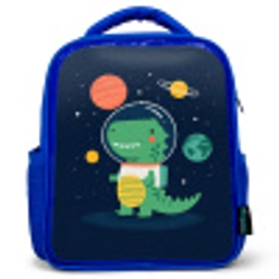 Dino - Ruimtepak - Planeten Kinderrugzak - Blauw middel -3d