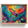 Haai - Koraalrif - Abstract - Kleurrijk Dienblad Rechthoek middel -z3d_shopping