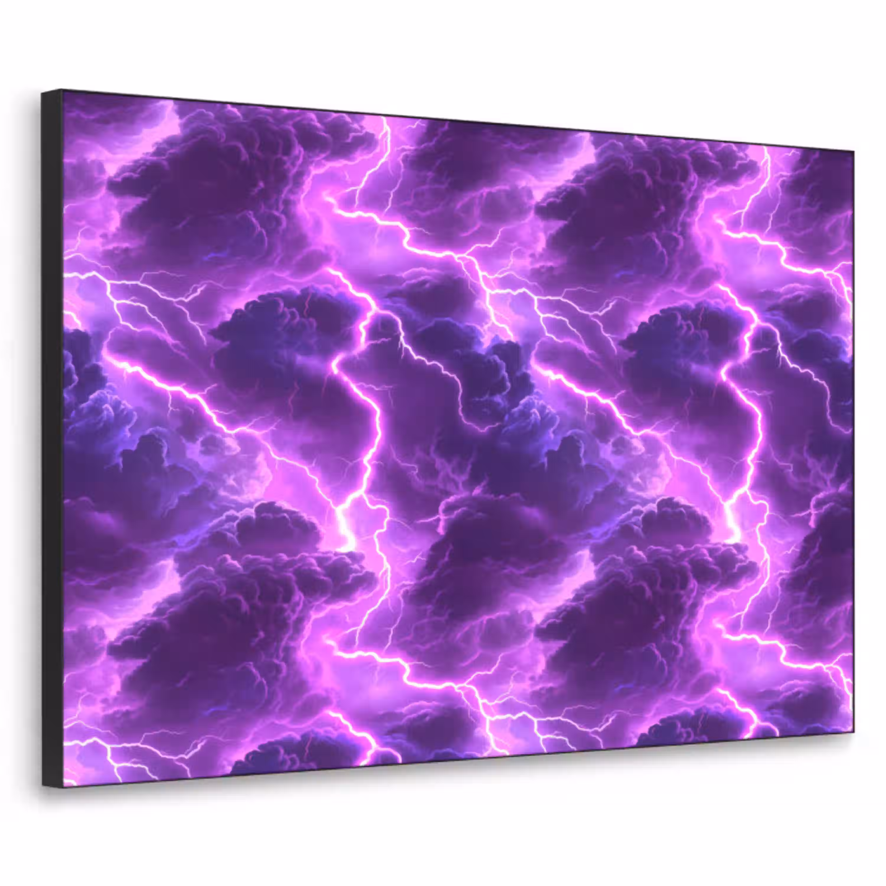 Paars - Bliksem - Wolken Textielframe - compleet frame klein 947 -3d