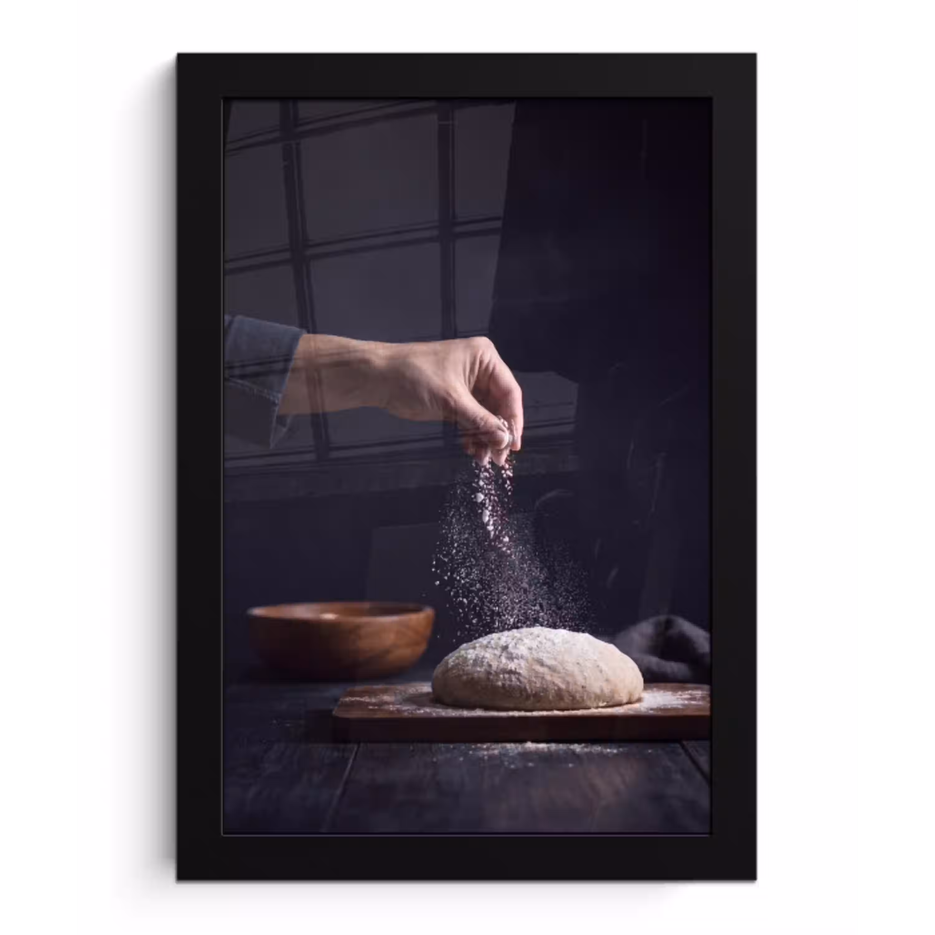 Deeg - Hand - Bakken fotolijst zwart zonder passe partout klein -3d