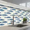 Vis - Patroon - Blauw keuken achterwand 2 middel 871 -3d_schuin