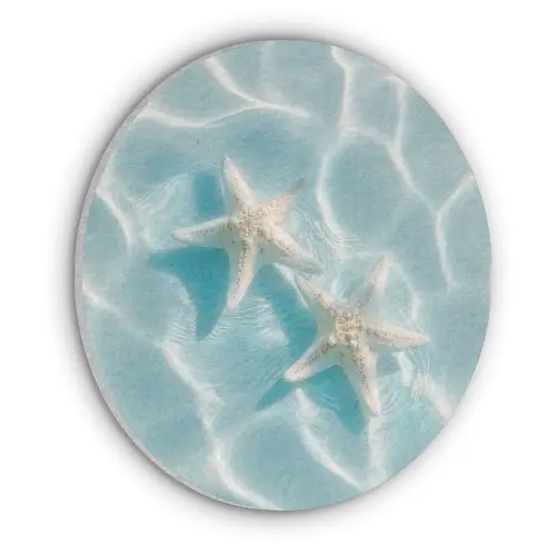 Zeesterren - Golvend water - Rustgevend Akoestische PET Vilt - Rond klein -3d