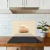 Schaap - Beige - Bloemen keuken achterwand spatscherm klein -sfeer2