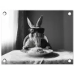 Konijn - Bunny - Zonnebril - Tafelkleed - Pasta - Schattig tuinposter los doek klein -3d