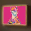 Lama - Kimono - Bloemenkrans - Felroze Light Box met batterij (Wandlamp) middel -z3d_website