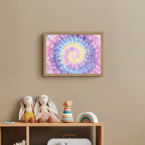 Spiraal - Tie dye - Pasteltinten Light Box met batterij (Wandlamp kind) middel -sfeer2_kind