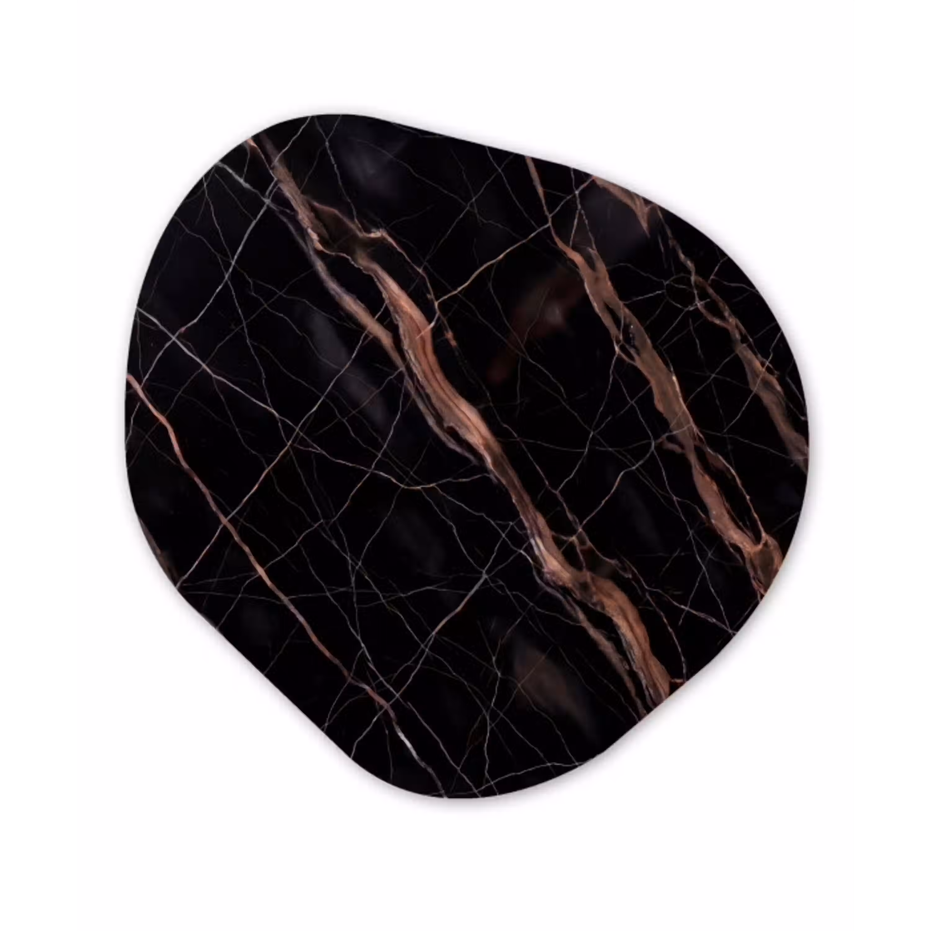 Marmer - Goud - Patroon - Luxe - Zwart Wandcirkel Organisch Forex 3mm klein -3d