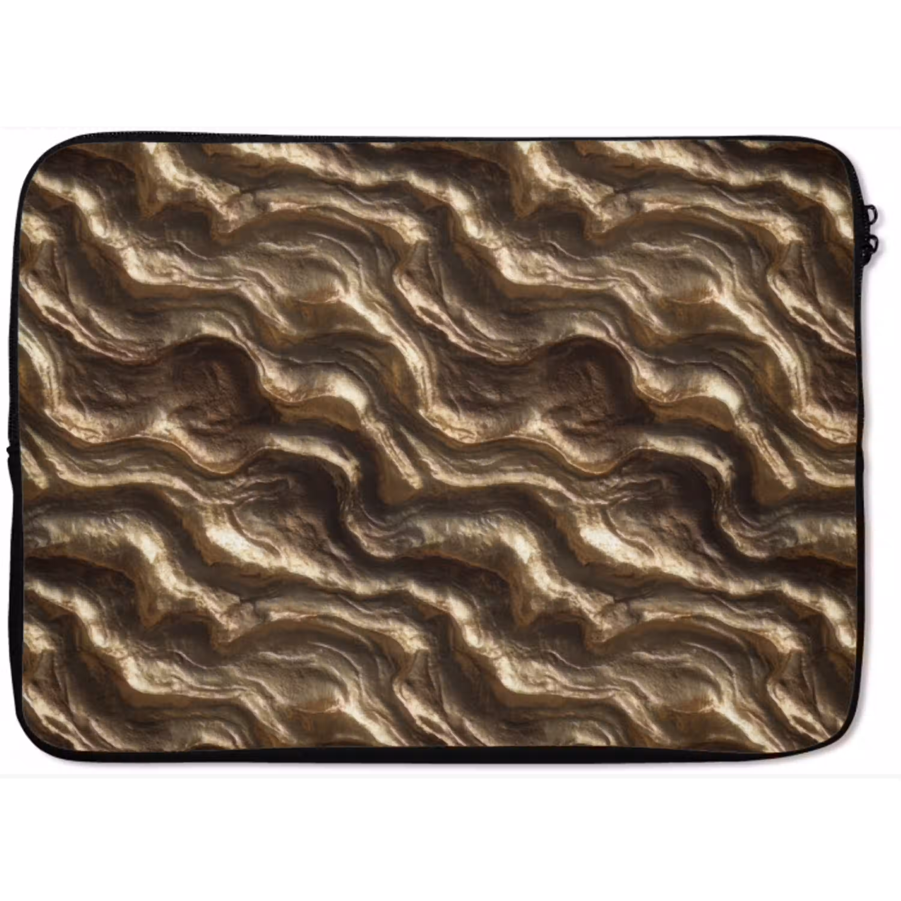 Reliëf - Golven - Abstract - Bronsgoud laptophoes neopreen klein 279 -zkaufland3dotto