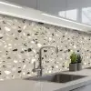 Terrazzo - Patroon - Groen keuken achterwand 2 middel 871 -3d_schuin