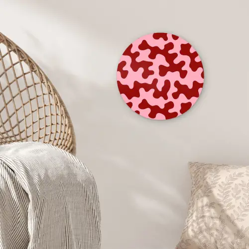 Modern - Abstract - Rood Wandcirkel kunststof plaat 5mm dik klein 188 -sfeer5